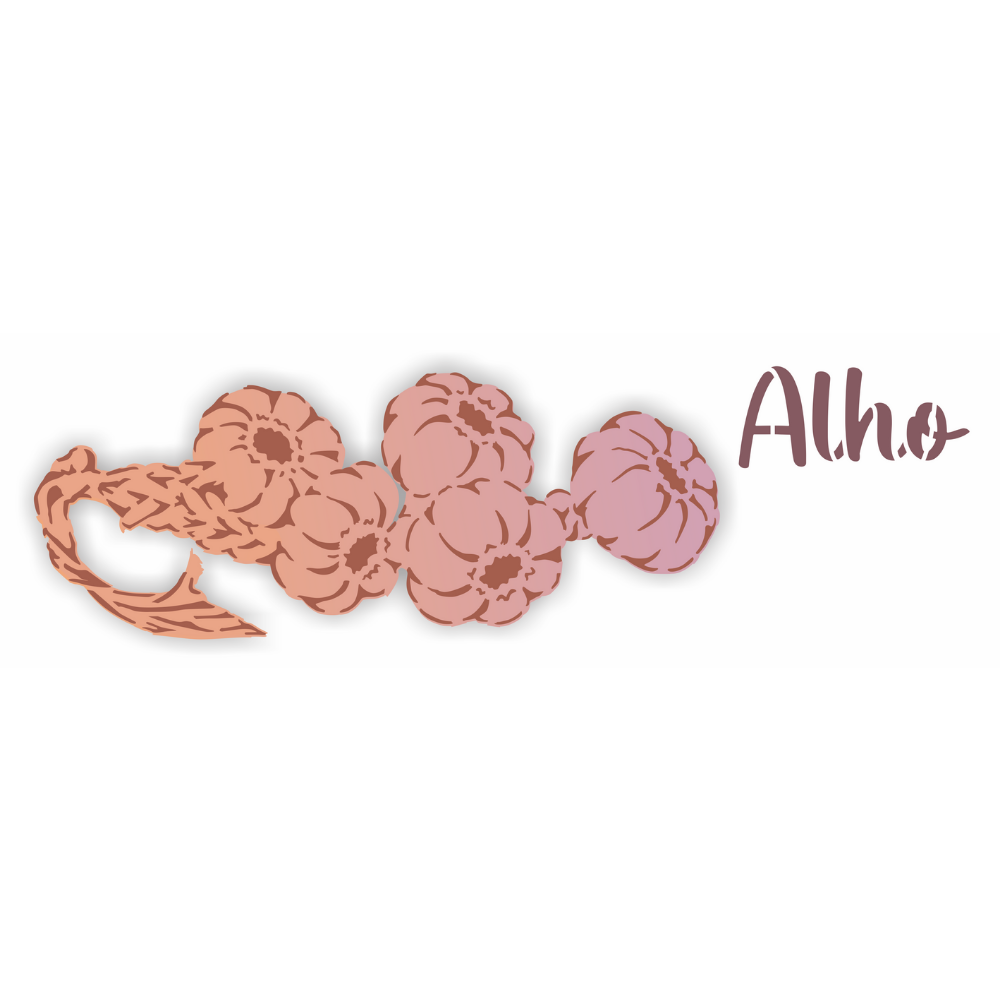 Stencil OPA 10x30 3726 Feirinha Tempero Alhos