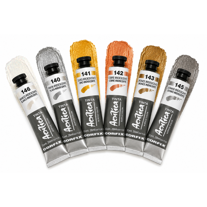 Tinta Acrílica Metálica Corfix Bisnaga 20ml