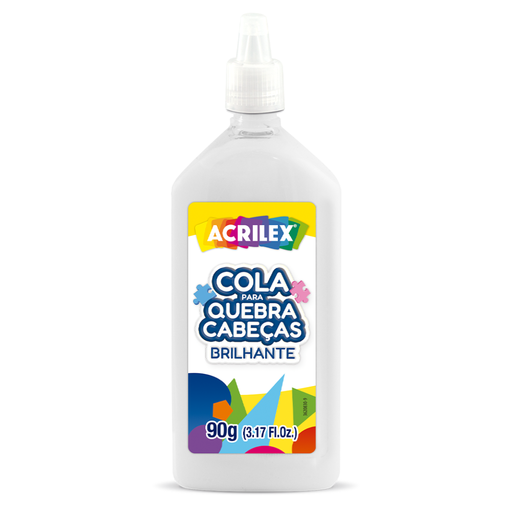Cola para Quebra-Cabeças Acrilex 90g Brilhante com Espátula Aplicadora