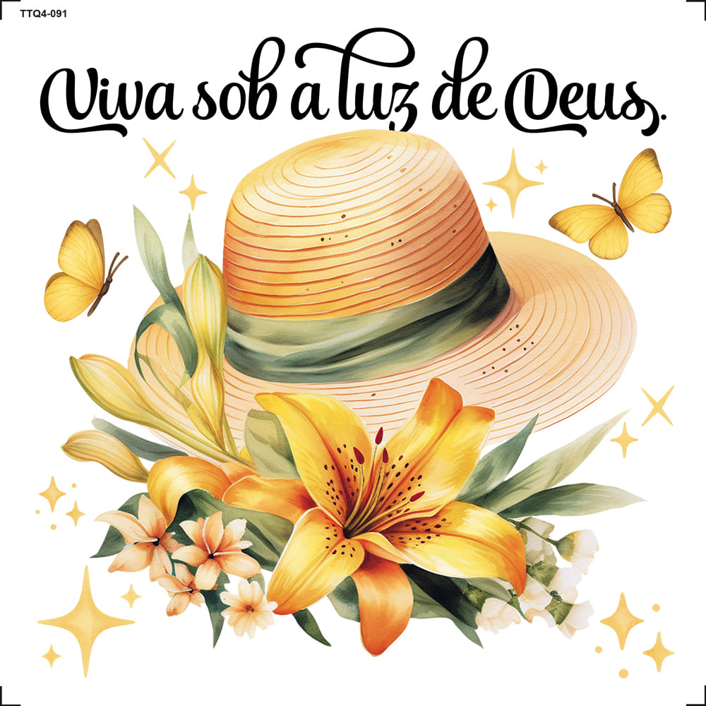 Transfer Têxtil 13,5x13,5cm TTQ4-091 Viva sob a Luz