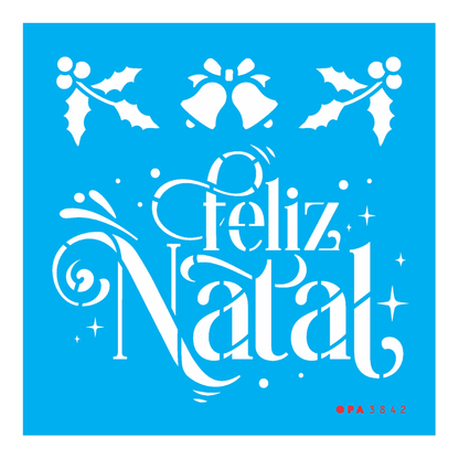Stencil OPA 14x14 3842 Natal Frase Feliz Natal I