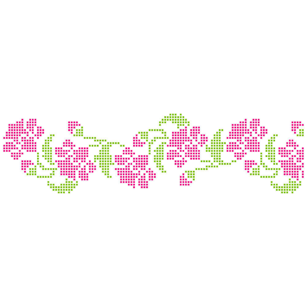Stencil Litoarte 28x8cm STE-467 Barrado Floral Ponto Cruz