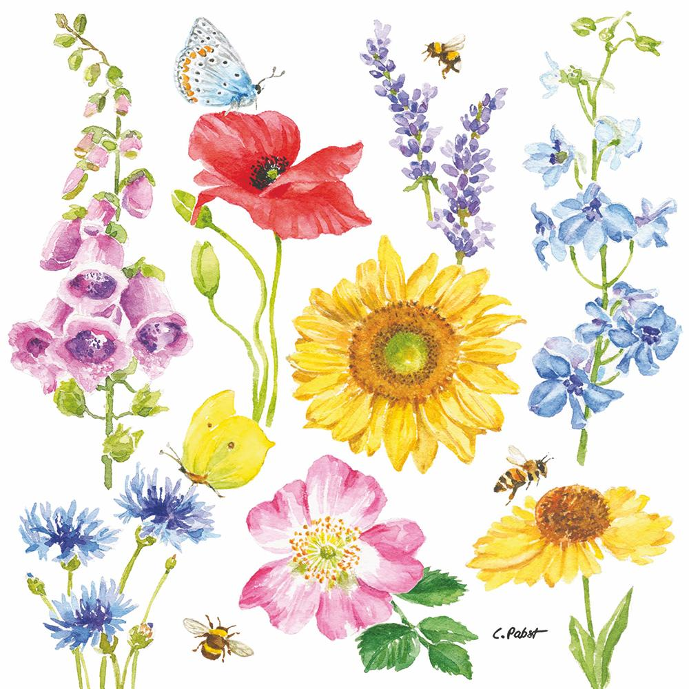 Guardanapo de Papel Decoupage 25x25 125002182 Flowers Bees