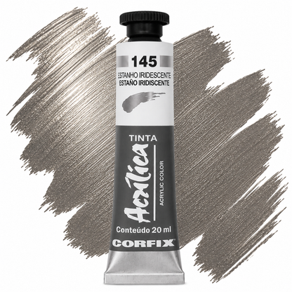 Tinta Acrílica Metálica Corfix Bisnaga 20ml