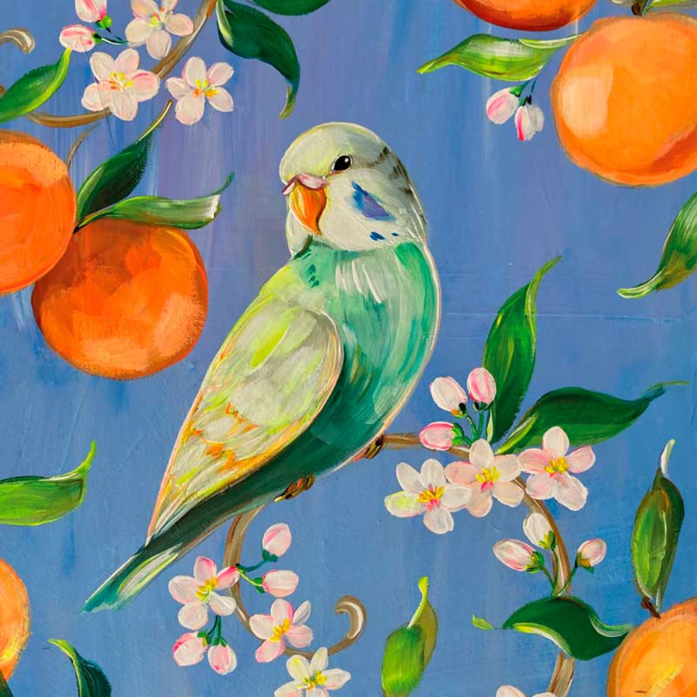 Guardanapo de Papel Decoupage 33x33 PPD Perruche er Oranges 133003006