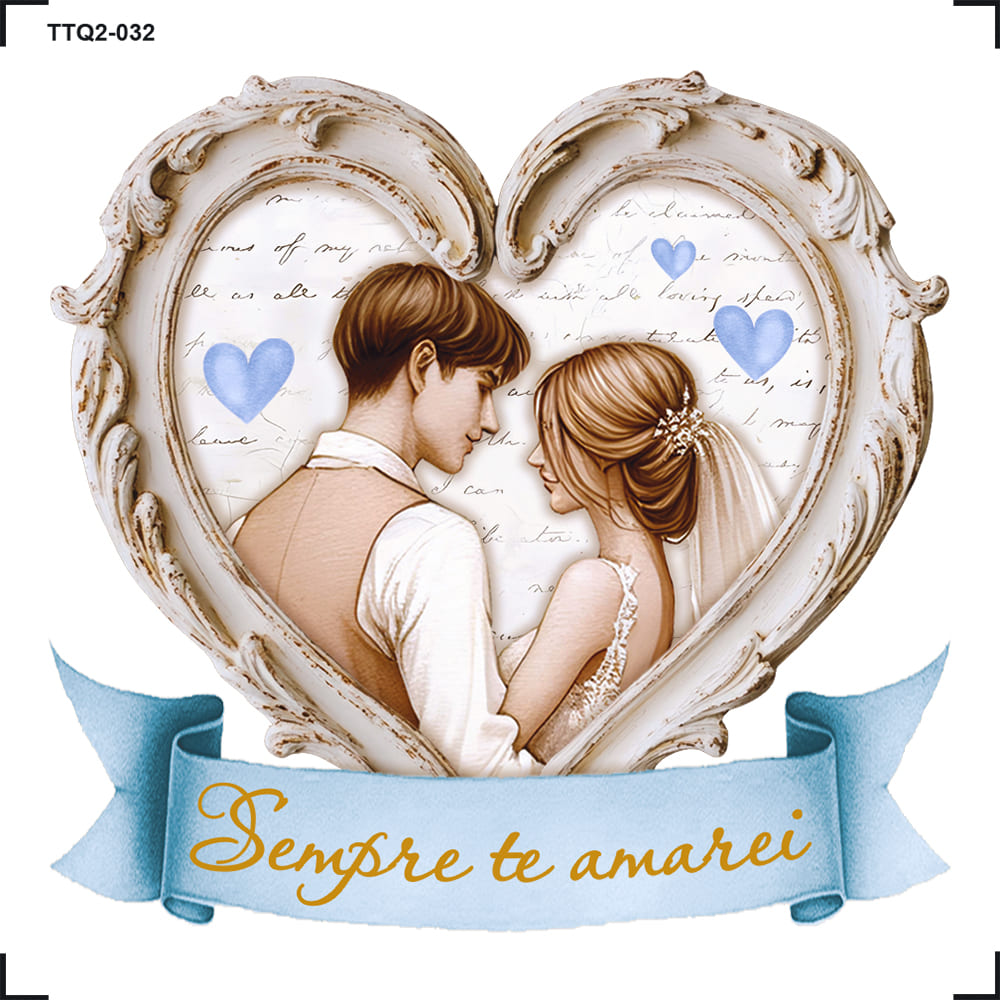 Transfer Têxtil 8x8cm TTQ2-032 Sempre Te Amarei