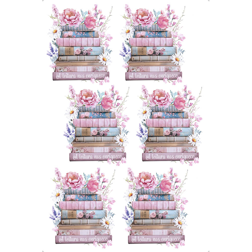 Transfer de Imagem Litoarte 19,5x29,5cm TIB-069 Livros