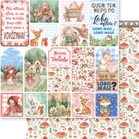 Papel Scrapbook Litoarte SD-1385 Menina de Vermelho 30,5x30,5cm
