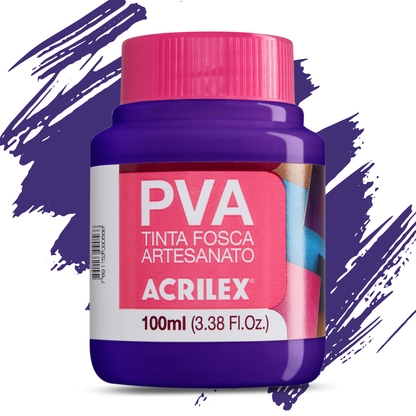 Kit 12 Tintas PVA Acrilex 100ml Fosca Artesanato