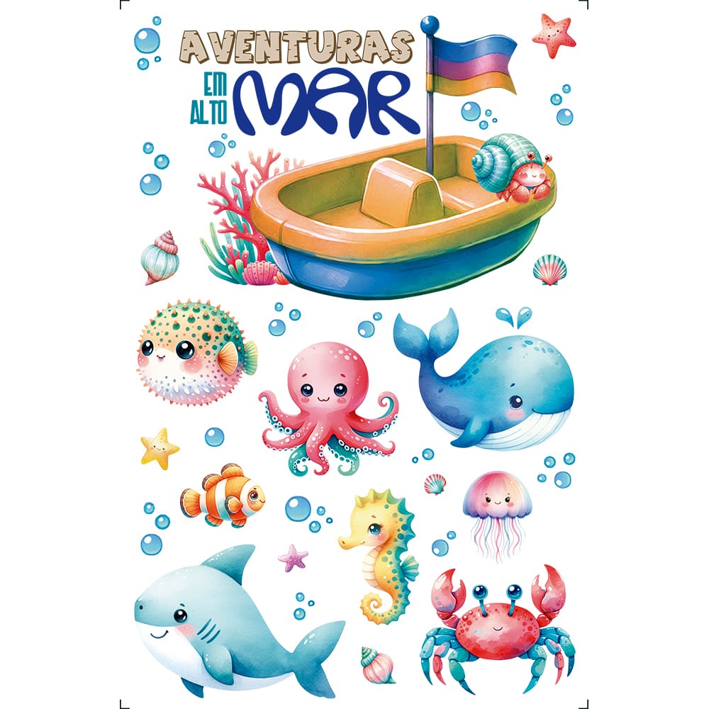 Transfer Litoarte 19,5x29,5 TIB-028 Kit Mar Infantil