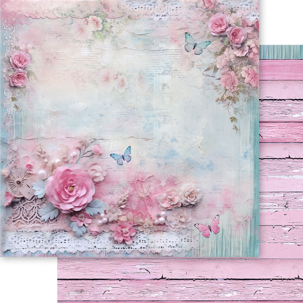 Papel Scrapbook Litoarte SD-1387 Chabby Chic 30,5x30,5cm