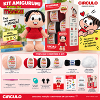 Kit Amigurumi Turma da Mônica Círculo Cor 01 Mônica