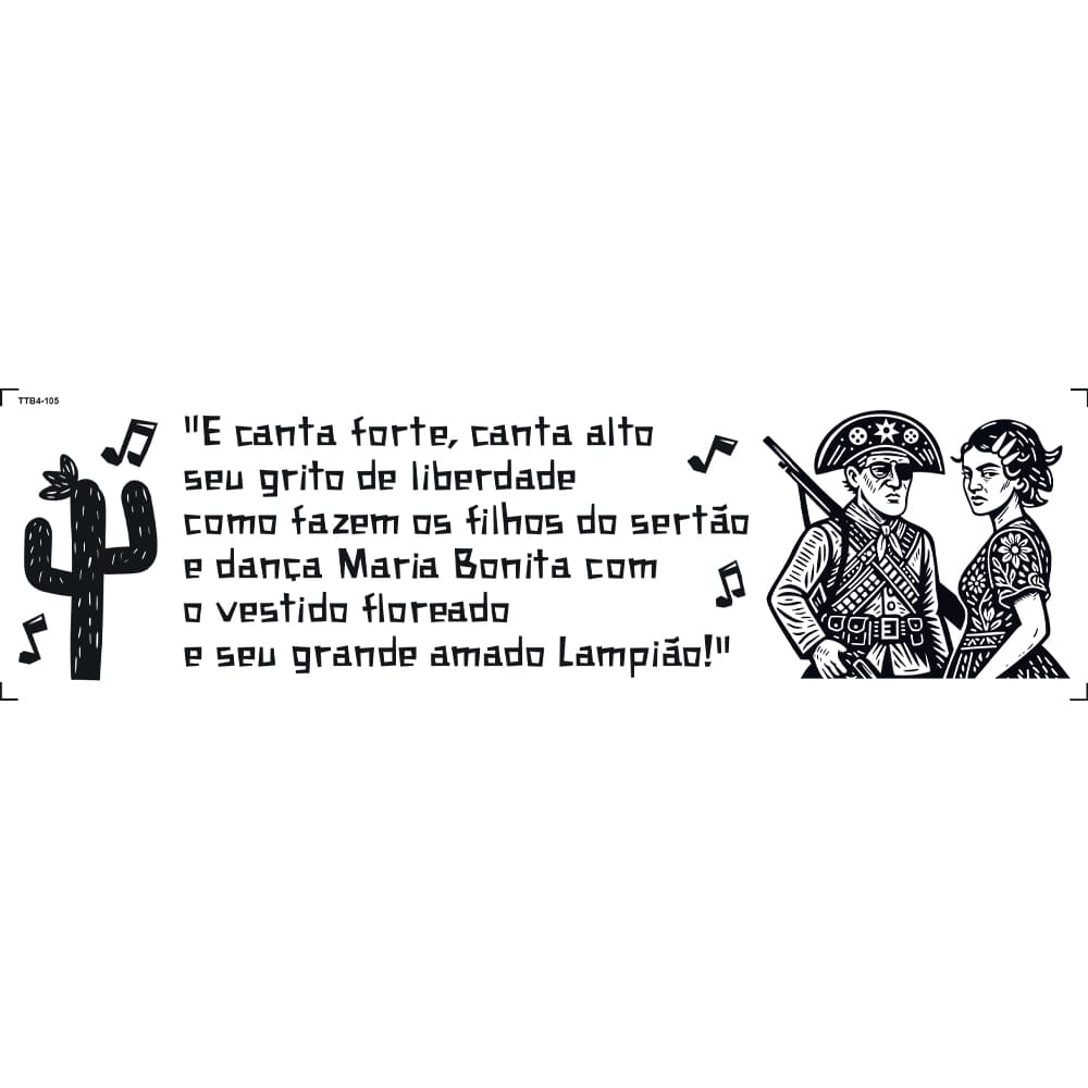 Transfer Têxtil 24x7cm TTB4-105 Barrado Amado Lampião