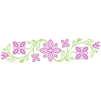 Stencil Litoarte 28x8cm STE-469 Barrado Floral Ponto Cruz