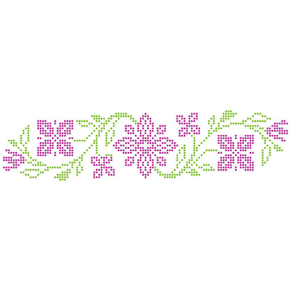 Stencil Litoarte 28x8cm STE-469 Barrado Floral Ponto Cruz