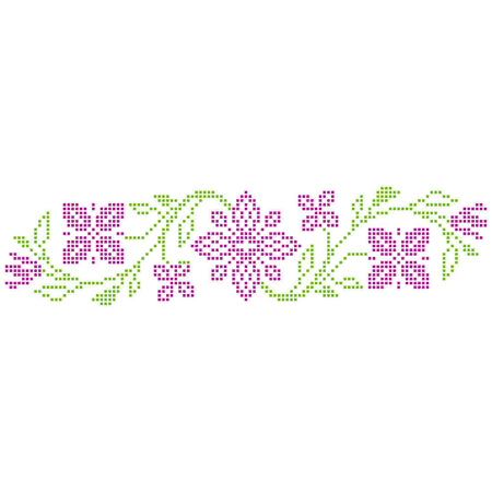 Stencil Litoarte 28x8cm STE-469 Barrado Floral Ponto Cruz
