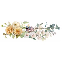 Transfer Têxtil 7x20cm  Opa 3831 Flores e Pássaros