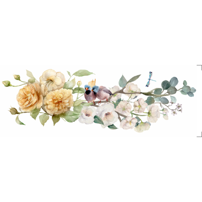 Transfer Têxtil 7x20cm  Opa 3831 Flores e Pássaros