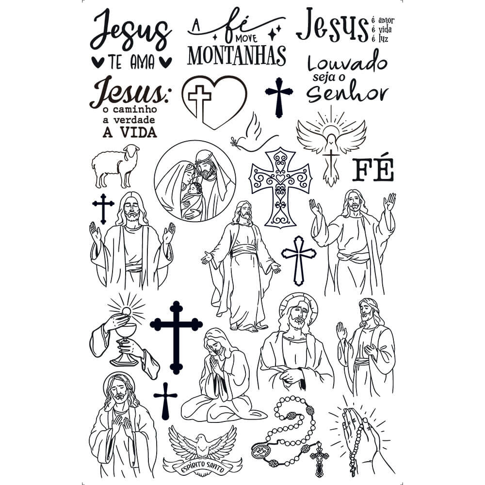 Transfer de Imagem Litoarte 19,5x29,5cm TIB-056 Religioso Jesus PeB