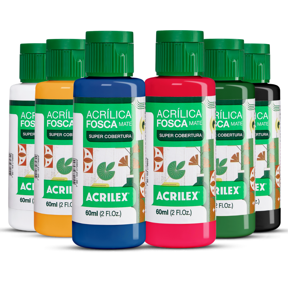 Tinta Acrílica Fosca Acrilex 60ml Nature Colors Alta Cobertura
