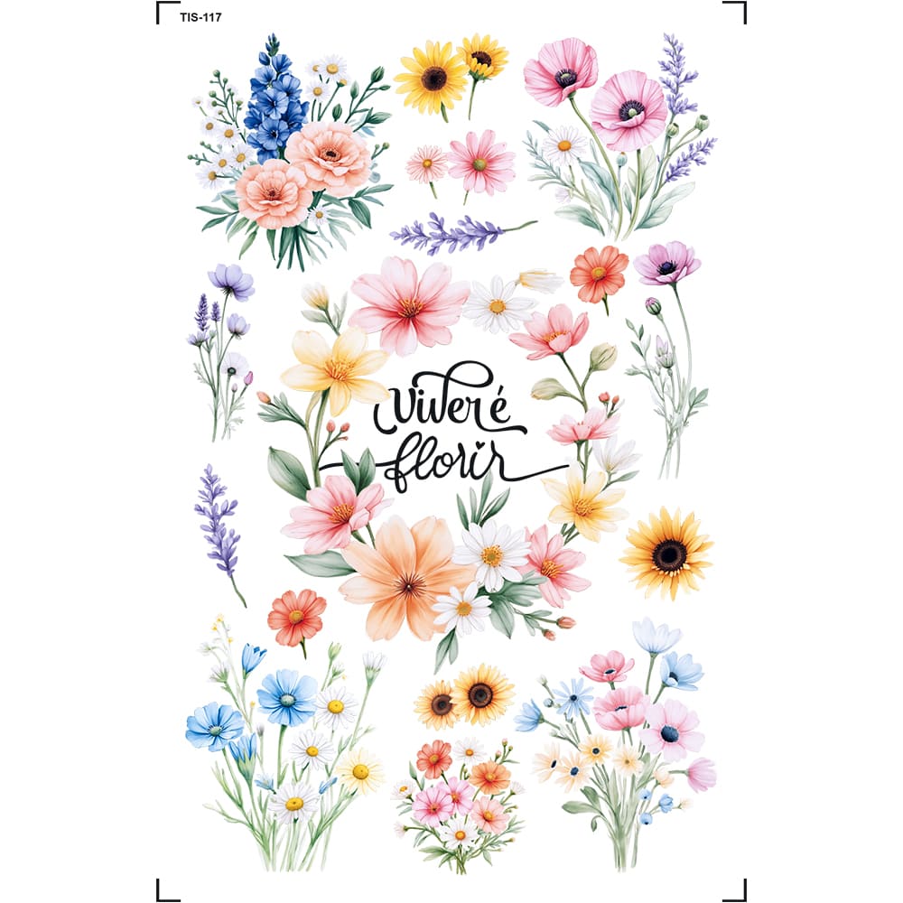 Transfer de Imagem 9,8x15cm TIS-117 Viver é Florir