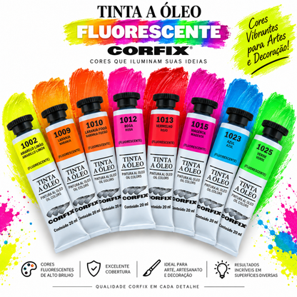 Tinta Óleo Fluorescente Corfix Bisnaga 20ml