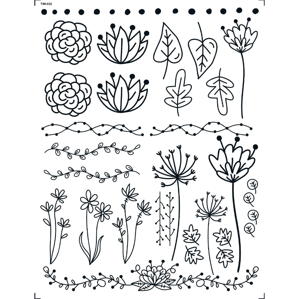 Transfer de Imagem 15x19,5cm TIM-022 Flores e Ramos