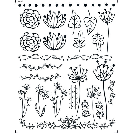 Transfer de Imagem 15x19,5cm TIM-022 Flores e Ramos