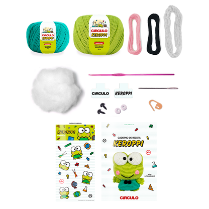 Kit Amigurumi Hello Kitty and Friends Círculo Cor 02 Keroppi