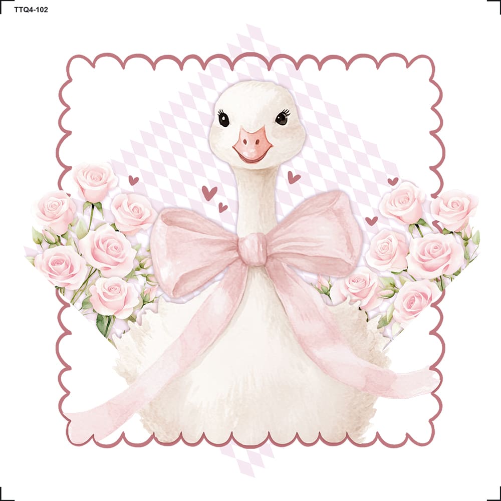 Transfer Têxtil 13,5x13,5cm TTQ4-102 Goose Rosa
