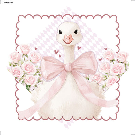 Transfer Têxtil 13,5x13,5cm TTQ4-102 Goose Rosa
