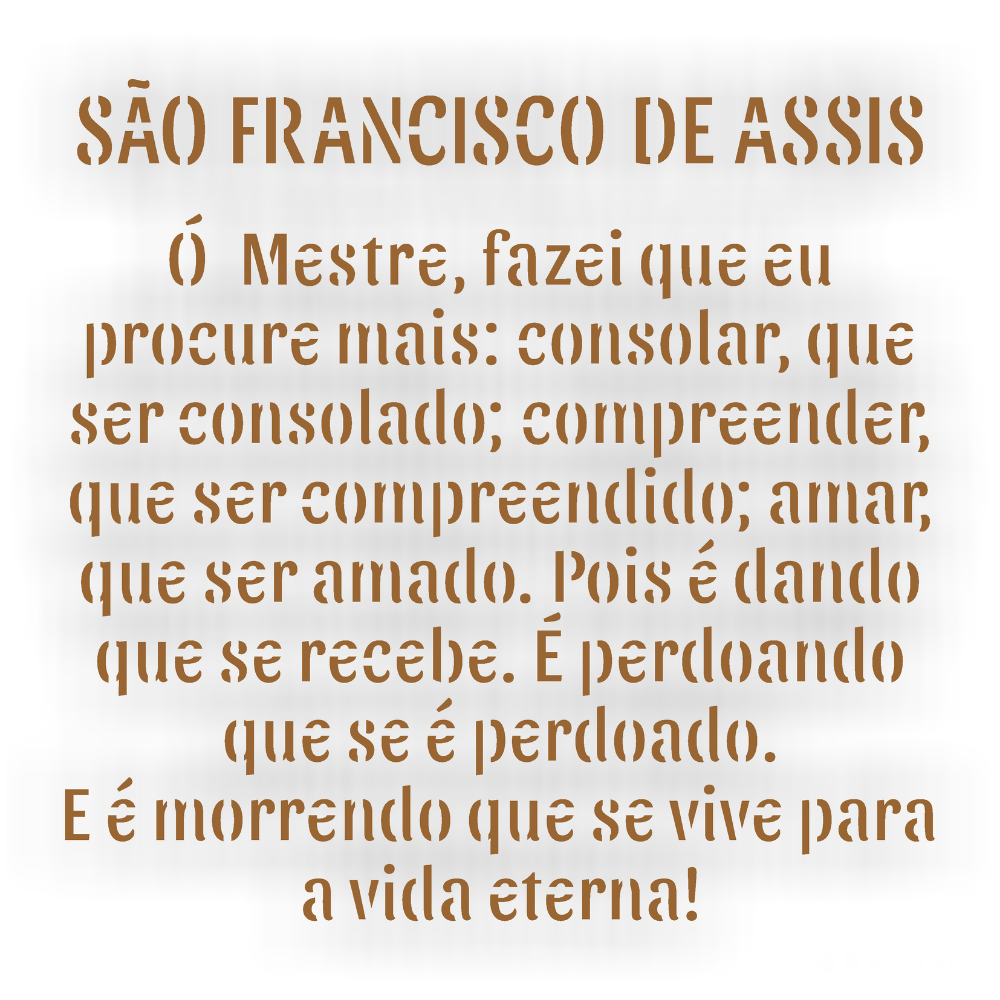 Stencil OPA 14x14 3734 Religião Oração São Francisco