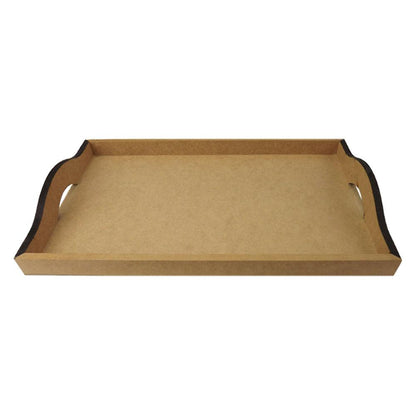 Bandeja em MDF Retangular Baixa com Alça 31x19,5x4cm