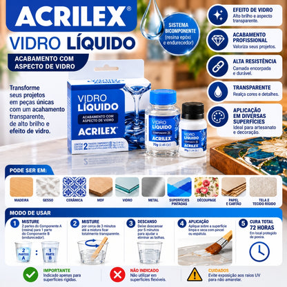Vidro Líquido Acrilex 105g Acabamento com aspecto de Vidro