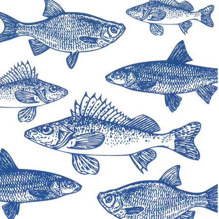 Guardanapo de Papel Decoupage 33x33 PPD Graphic Fishes Marine 1331203