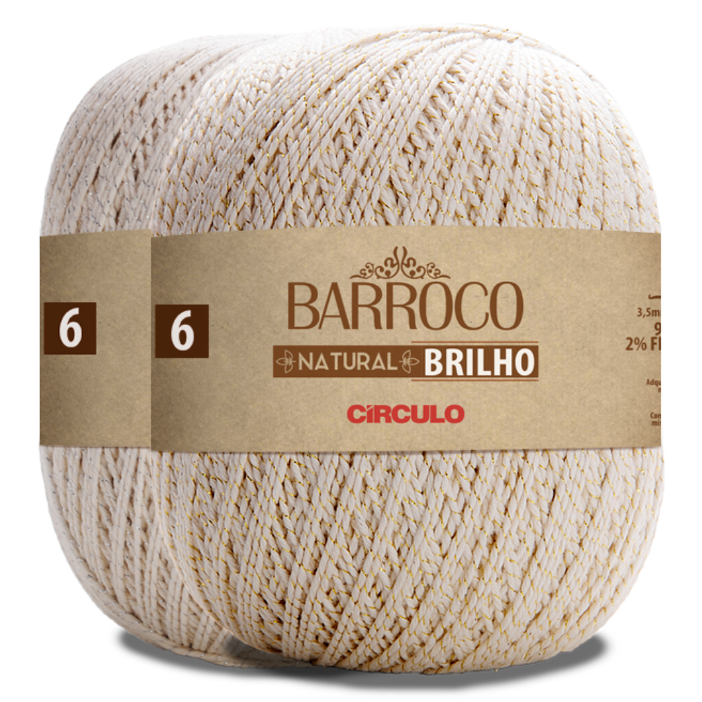Barbante Barroco Círculo Natural Brilho 6 com 700g e 759m