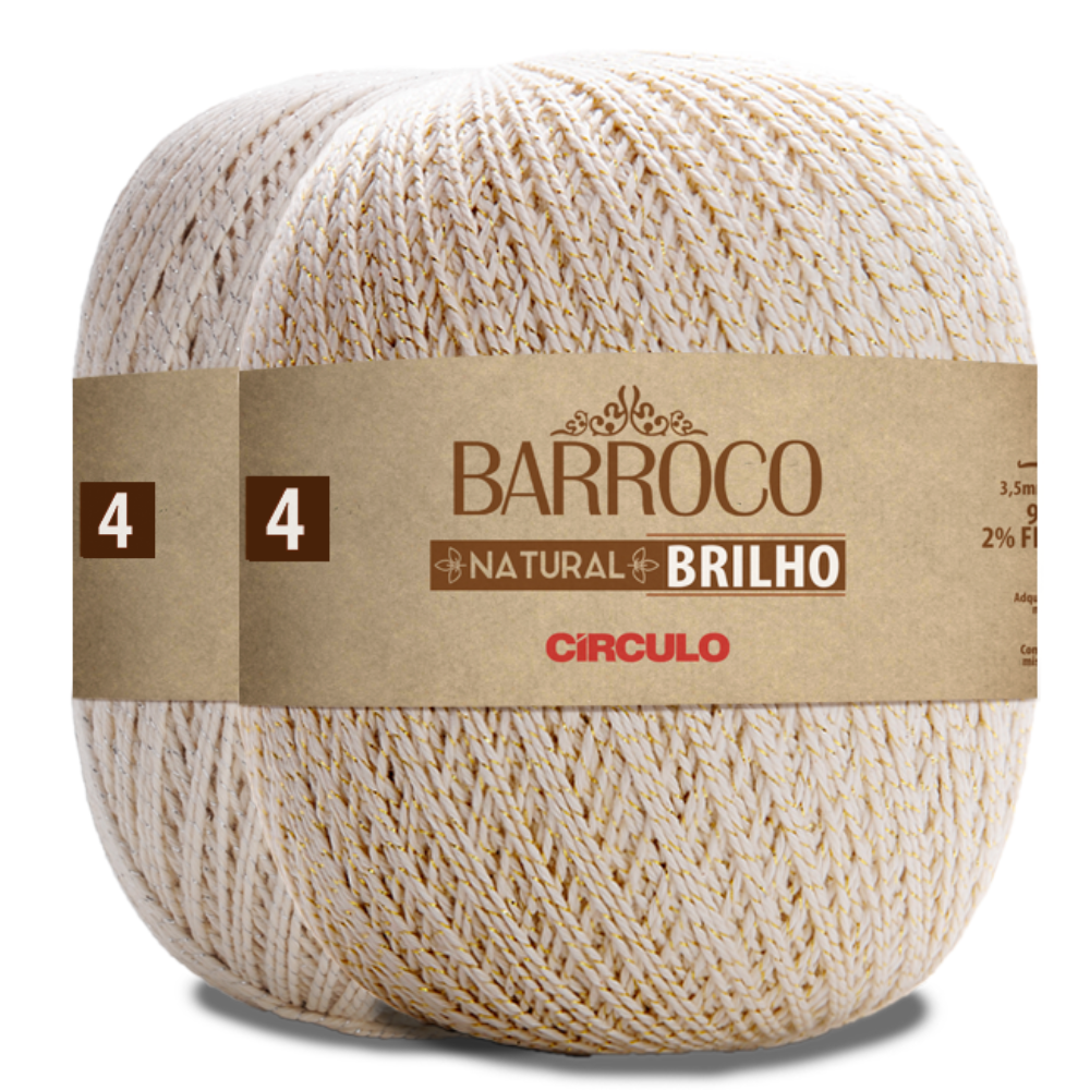 Barbante Barroco Círculo Natural Brilho 4 com 400g e 433m