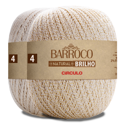 Barbante Barroco Círculo Natural Brilho 4 com 400g e 433m