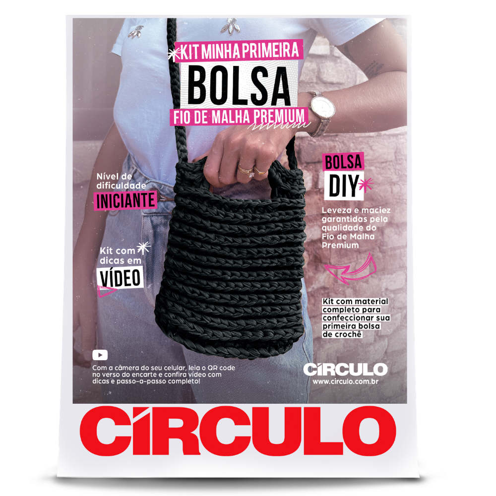 Kit Minha Primeira Bolsa Círculo Cor 03 Bolsa Preta