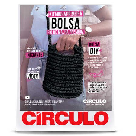 Kit Minha Primeira Bolsa Círculo Cor 03 Bolsa Preta