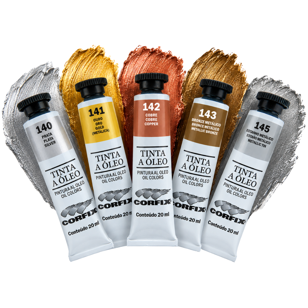 Tinta Óleo Metálica Corfix Bisnaga 20ml