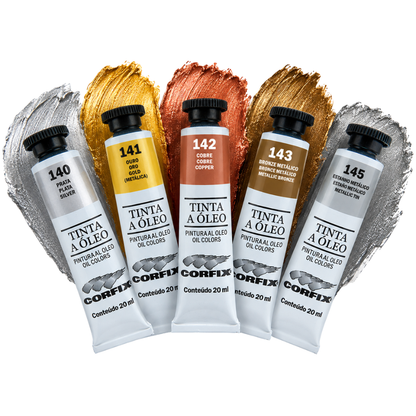 Tinta Óleo Metálica Corfix Bisnaga 20ml