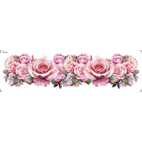 Transfer Têxtil 24x7cm TTB4-091 Barrado Flores Rosas