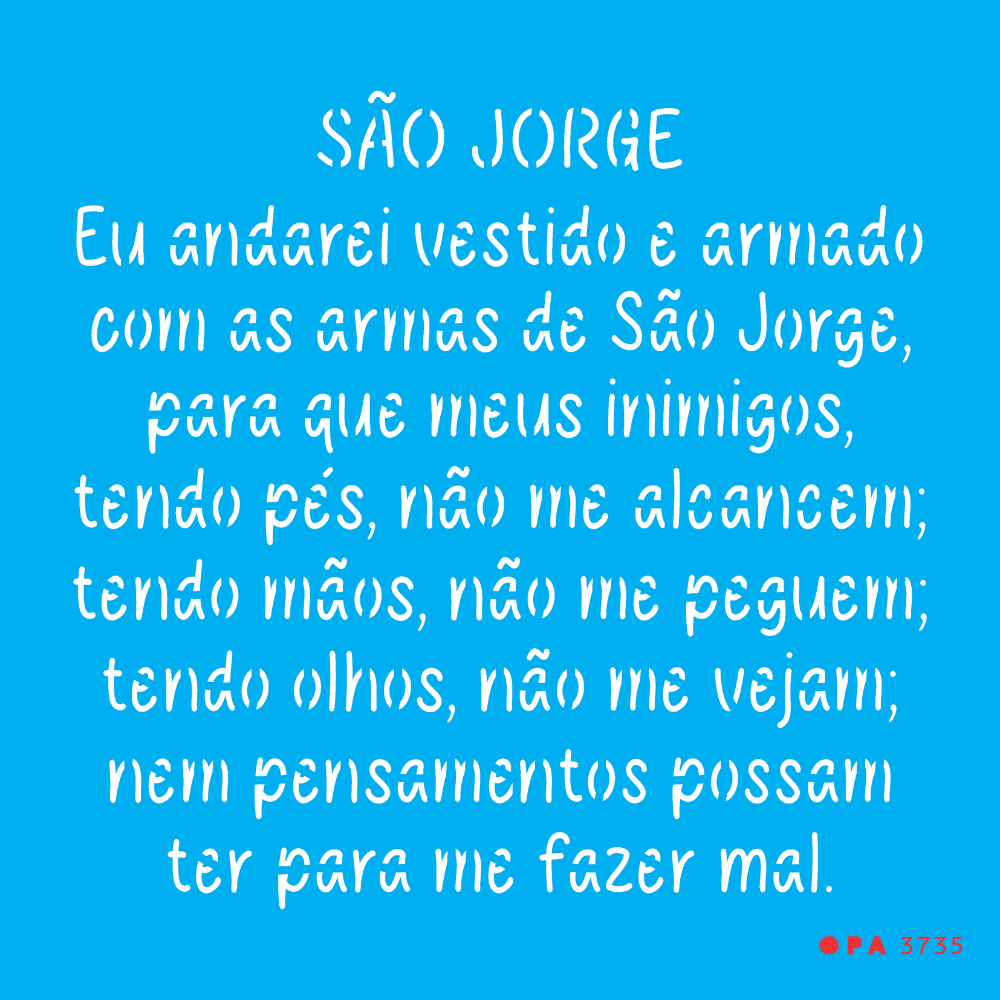 Stencil OPA 14x14 3735 Religião Oração São Jorge