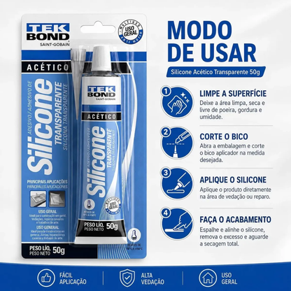 Adesivo Silicone 50g Acetico Transparente TekBond