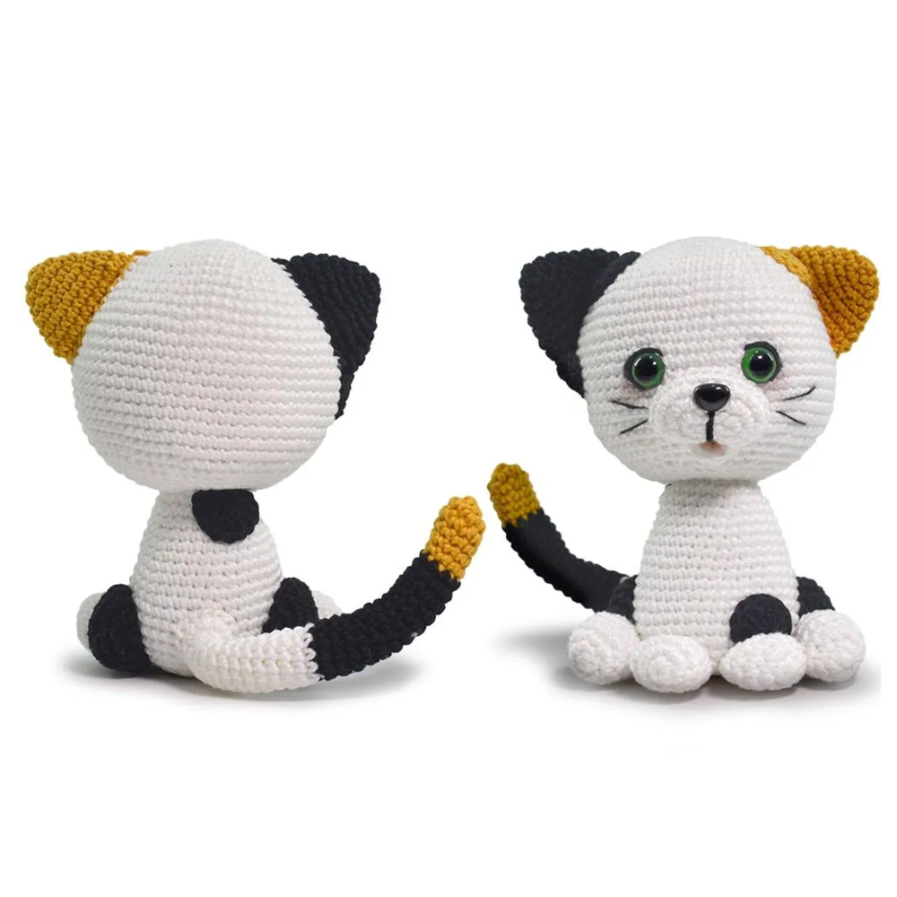 Kit Amigurumi Cães e Gatos Círculo Cor 6 Gato Malhado