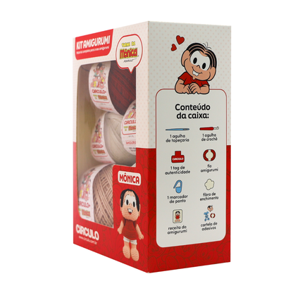 Kit Amigurumi Turma da Mônica Círculo Cor 01 Mônica