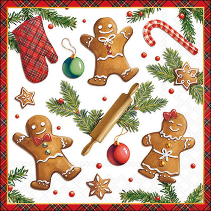 Guardanapo de Papel Decoupage 33x33 Natal Gingerbread Cookies 33318880