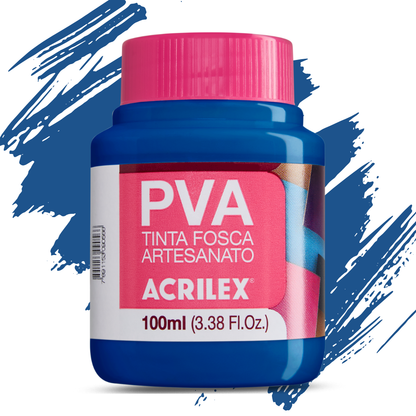 Kit 12 Tintas PVA Acrilex 100ml Fosca Artesanato