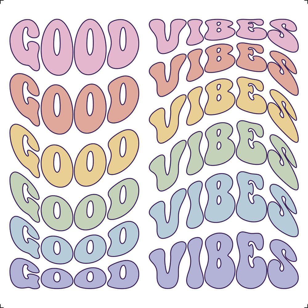 Transfer Têxtil Litoarte 13,5x13,5cm TTQ4-068 Good Vibes